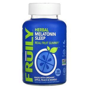 Fruily, Herbal Melatonin Sleep with Organic Apple, Peach & Mango, Mixed Fruit, 50 Gummies - Supply Center USA