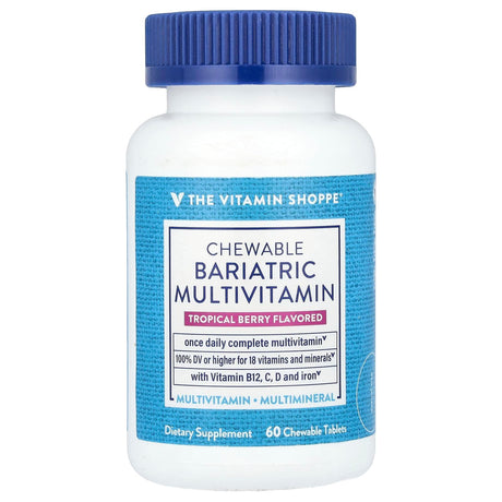 The Vitamin Shoppe, Chewable Bariatric Multivitamin, Tropical Berry, 60 Chewable Tablets - Supply Center USA