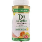 Nature's Bounty, Vitamin D3 Gummies, Strawberry, Orange & Lemon Flavored, 50 mcg (2,000 IU), 90 Gummies - Supply Center USA