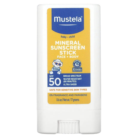 Mustela, Baby - Child Mineral Sunscreen Stick, SPF 50, 0.6 oz (17 g) - Supply Center USA