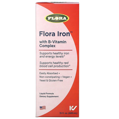 Flora, Iron with B-Vitamin Complex, 15 fl oz (445 ml) - Supply Center USA