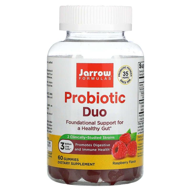 Jarrow Formulas, Probiotic Duo, Raspberry, 3 Billion, 60 Gummies - Supply Center USA