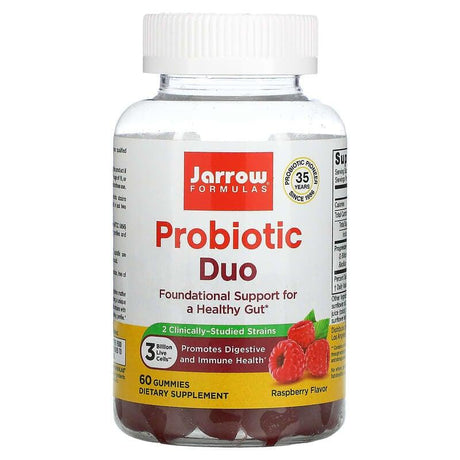 Jarrow Formulas, Probiotic Duo, Raspberry, 3 Billion, 60 Gummies - Supply Center USA