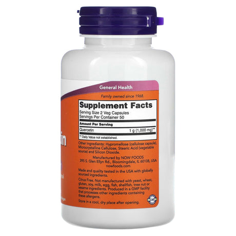 NOW Foods, Quercetin, 500 mg, 100 Veg Capsules - Supply Center USA