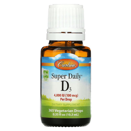 Carlson, Super Daily D3, 50 mcg (2,000 IU), 0.35 fl oz (10.3 ml) - Supply Center USA