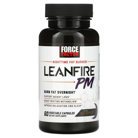 Force Factor, Nighttime Fat Burner, Leanfire PM, 60 Vegetable Capsules - Supply Center USA