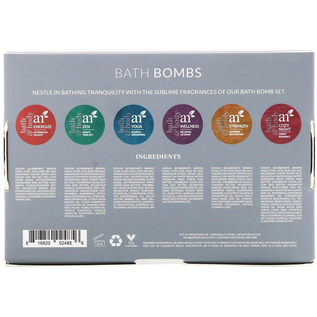 Artnaturals, Bath Bombs, 6 Bombs, 4 oz (113 g) Each - HealthCentralUSA