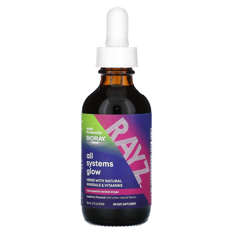 Bioray Inc., Rayz, All Systems Glow, For Teens, Raspberry, 2 fl oz (59 ml) - Supply Center USA