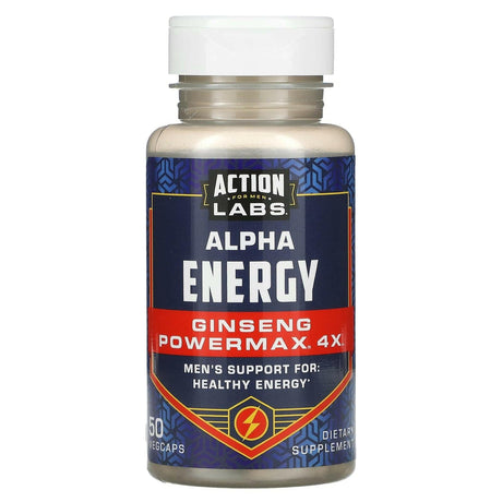 Action Labs, Alpha Energy, Ginseng Powermax 4x, Men's Support, 50 VegCaps - Supply Center USA