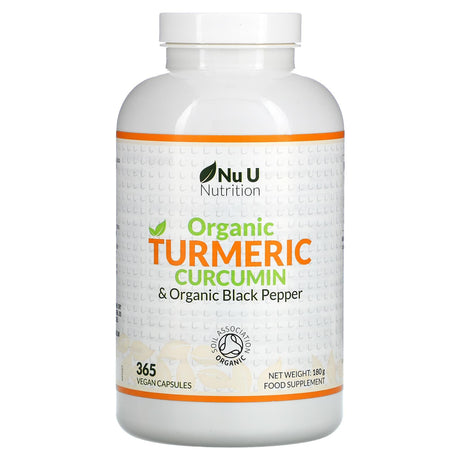 Nu U Nutrition, Organic Turmeric Curcumin & Organic Black Pepper, 365 Vegan Capsules - Supply Center USA