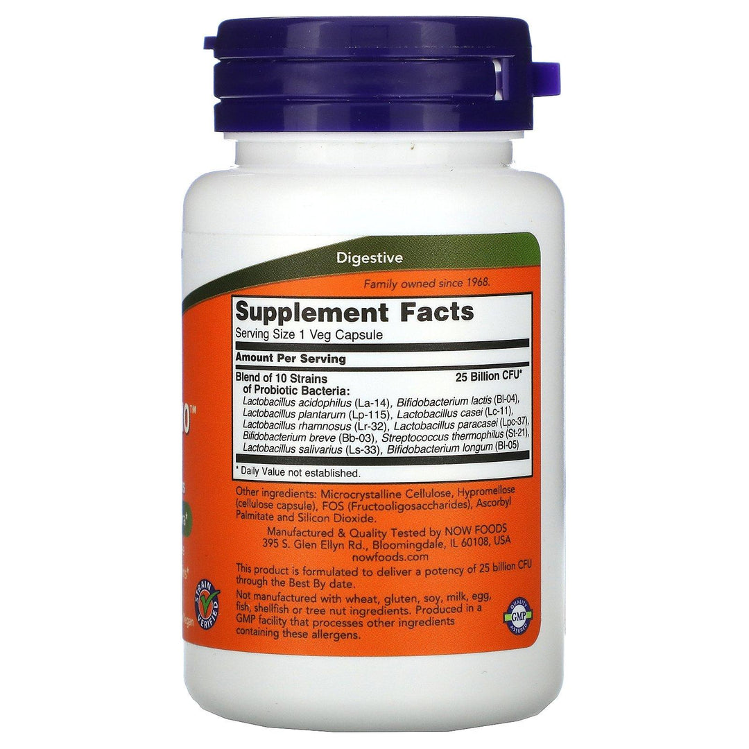 Now Foods, Probiotic-10, 25 Billion, 50 Veg Capsules - HealthCentralUSA