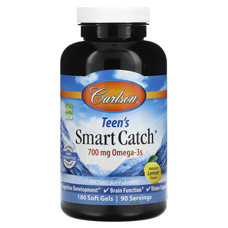 Carlson, Teen's Smart Catch, Natural Lemon, 350 mg, 90 Soft Gels - Supply Center USA