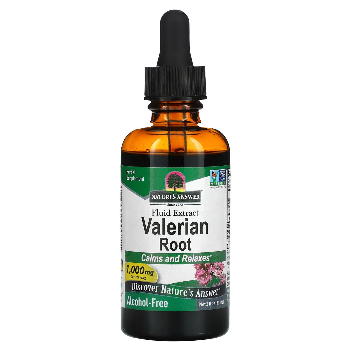 Nature's Answer, Valerian, Fluid Extract, Alcohol-Free, 1,000 mg, 2 fl oz (60 ml) - Supply Center USA