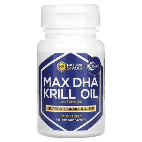 Natural Stacks, Max DHA Krill Oil with Tuna Oil, 60 Softgels - Supply Center USA