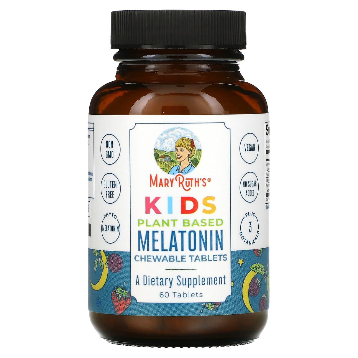 MaryRuth Organics, Kids, Plant Based Melatonin, 60 Chewable Tablets - Supply Center USA