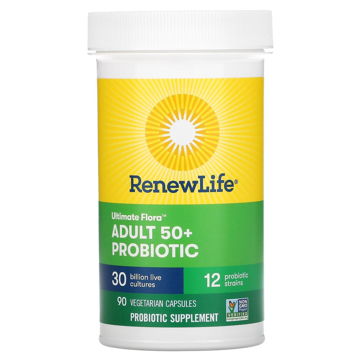 Renew Life, Ultimate Flora Adult 50+ Probiotic, 30 Billion CFU, 90 Vegetarian Capsules - Supply Center USA