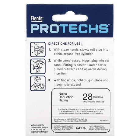 Flents, Protechs, Sleep, Meteors Foam Ear Plugs, 10 Pairs - Supply Center USA