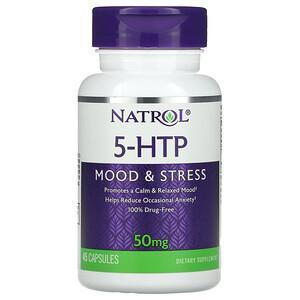 Natrol, 5-HTP, Mood & Stress, 50 mg, 45 Capsules - Supply Center USA