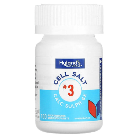 Hyland's Naturals, Cell Salt #3, Calc Sulph 6X, 100 Quick-Dissolving Single Tablet - Supply Center USA