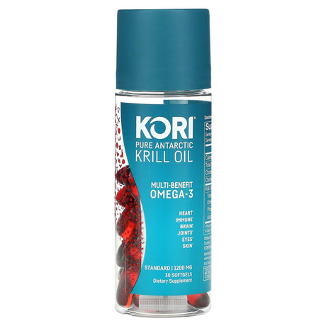 Kori, Pure Antarctic Krill Oil, Multi-Benefit Omega-3, 1,200 mg, 30 Softgels - Supply Center USA