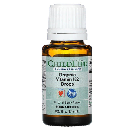 Childlife Clinicals, Organic Vitamin K2 Drops, Natural Berry Flavor , 0.25 fl oz (7.5 ml) - Supply Center USA