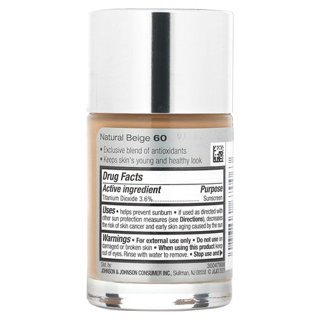 Neutrogena, Healthy Skin Liquid Makeup, SPF 20, Natural Beige 60, 1 fl oz (30 ml) - Supply Center USA