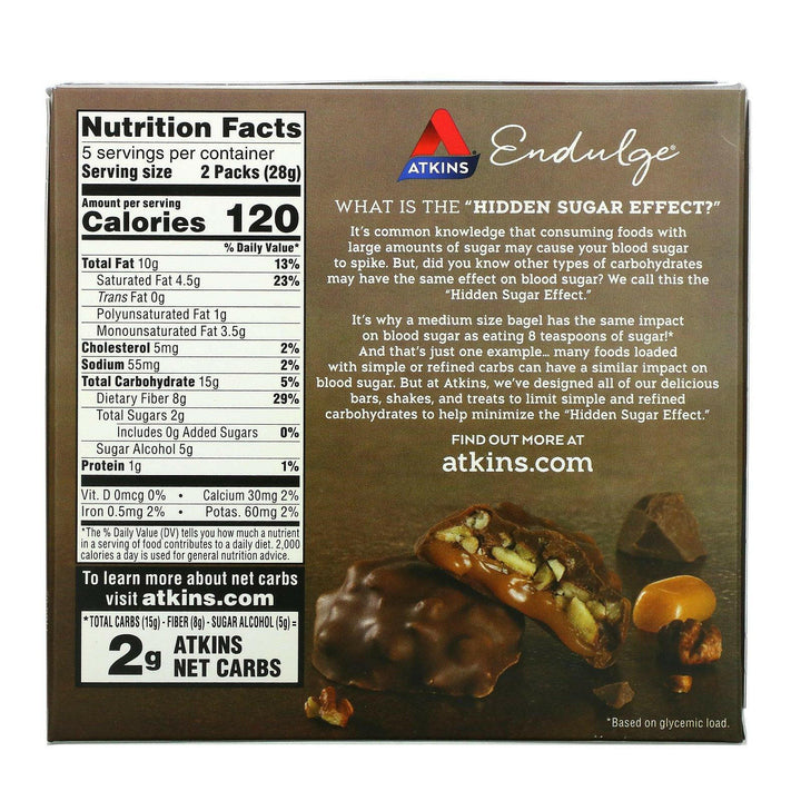 Atkins, Treat, Pecan Caramel Clusters, 10 Packs, 0.49 oz (14 g) Each - HealthCentralUSA