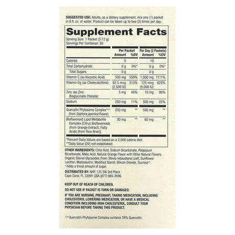 Dr. Mercola, Vitamin C-PAK with Quercetin, Natural Orange, 500 mg, 30 Packets, 0.18 oz (5.12 g) Each - Supply Center USA