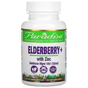 Paradise Herbs, Earth's Blend, Elderberry+ with Zinc, 60 Vegetarian Capsules - Supply Center USA