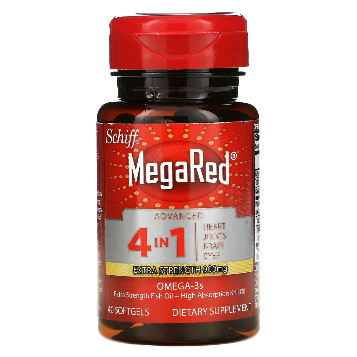 Schiff, MegaRed, Advanced 4 In 1 Omega-3s, Extra Strength, 900 mg, 40 Softgels - Supply Center USA