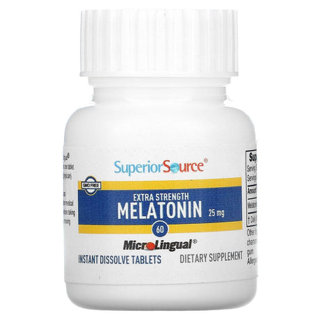 Superior Source, Extra Strength Melatonin, 25 mg, 60 MicroLingual Instant Dissolve Tablets - Supply Center USA