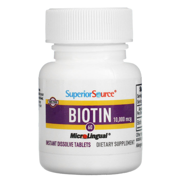 Superior Source, Biotin, 10,000 mcg, 60 Instant Dissolve Tablets - HealthCentralUSA