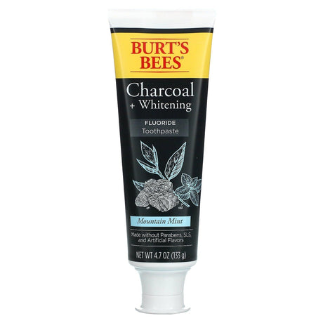 Burt's Bees, Fluoride-Free Toothpaste, Charcoal + Whitening, Zen Peppermint, 4.7 oz (133 g) - Supply Center USA