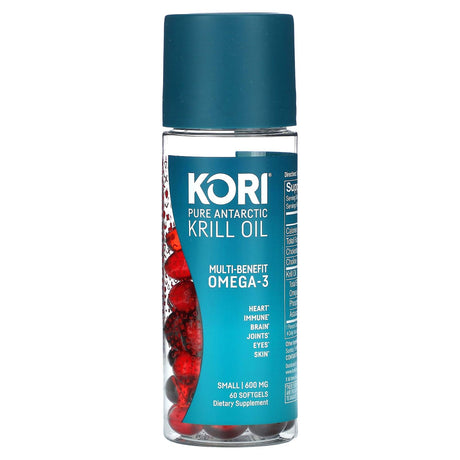 Kori, Pure Atlantic Krill Oil, Multi-Benefit Omega-3, 600 mg, 60 Softgels - Supply Center USA