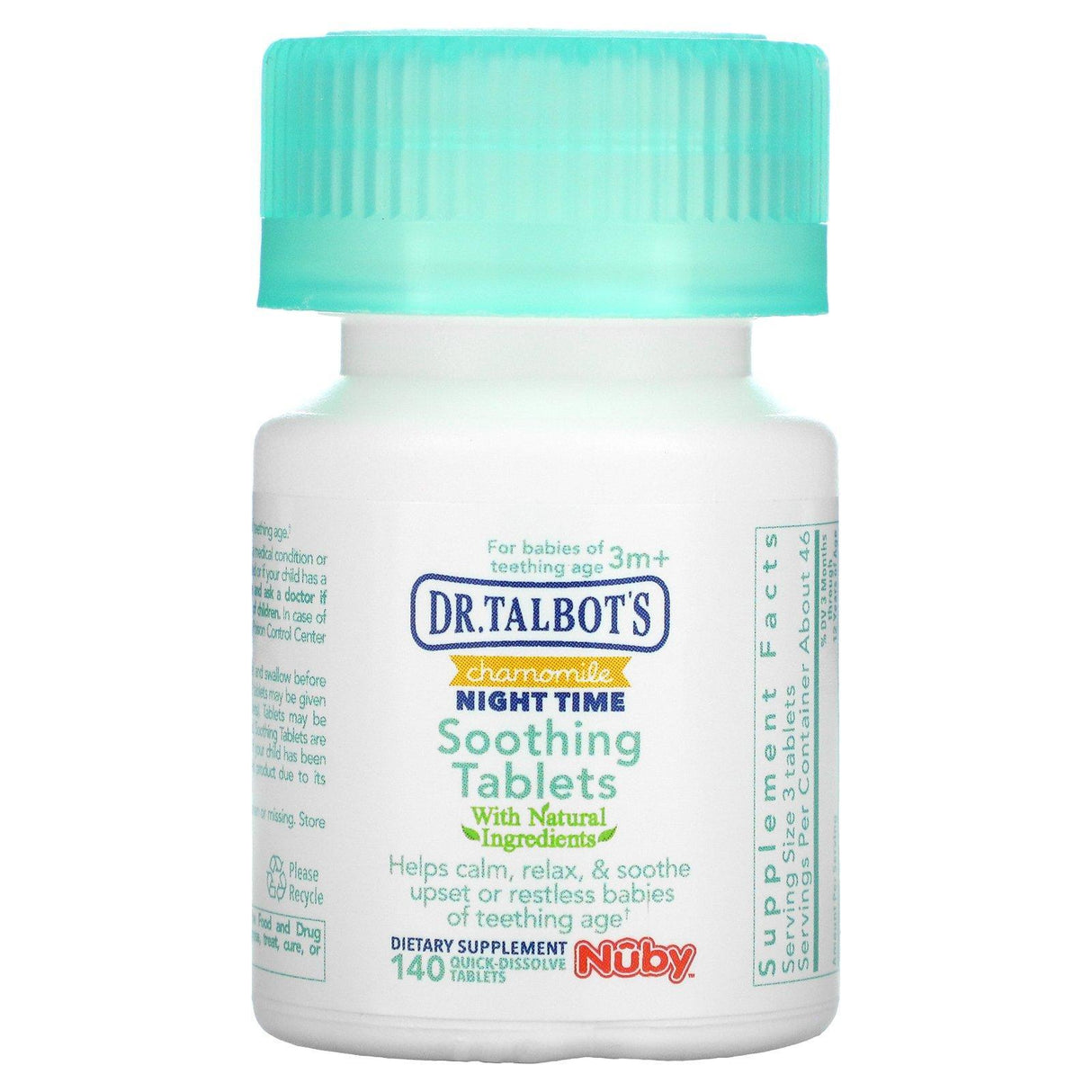 Dr. Talbot's, Chamomile Night Time Soothing Tablets, 3 m+, 140 Tablets - Supply Center USA