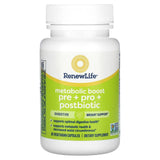 Renew Life, Metabolic Boost, Pre + Pro + Postbiotic, 30 Vegetarian Capsules - Supply Center USA