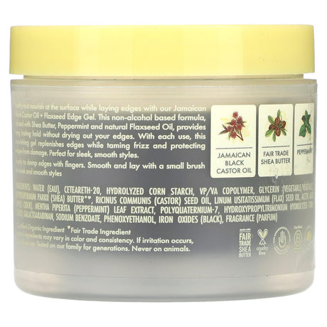 SheaMoisture, Jamaican Black Castor Oil + Flaxseed, Fortifying Edge Gel, 3.5 oz (99 g) - Supply Center USA