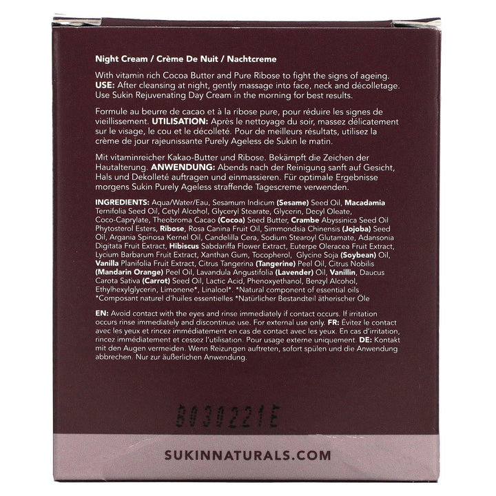 Sukin, Purely Ageless, Restorative Night Cream, 4.06 fl oz (120 ml) - HealthCentralUSA