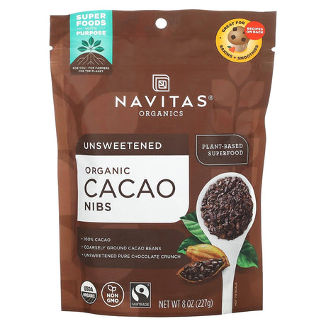 Navitas Organics, Organic Cacao Nibs, Unsweetened, 8 oz (227 g) - Supply Center USA