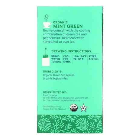 Equal Exchange, Organic Mint Green, Green Tea, 20 Tea Bags, 1.41 oz (40 g) - Supply Center USA