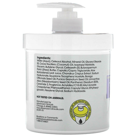 Advanced Clinicals, Hyaluronic Acid, Instant Skin Hydrator, 16 oz (454 g) - Supply Center USA