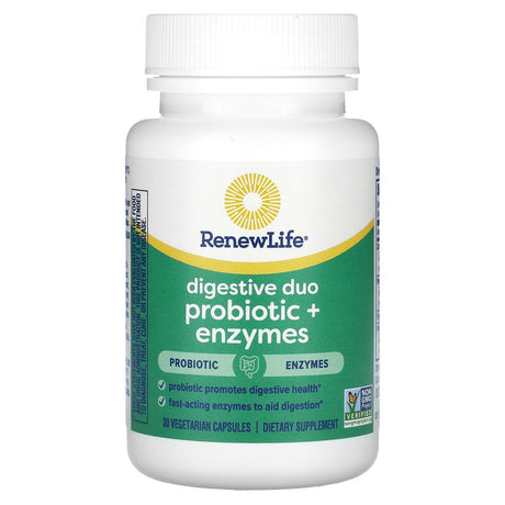 Renew Life, Digestive Duo Probiotic + Enzymes , 30 Vegetarian Capsules - Supply Center USA