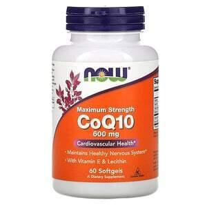 Now Foods, CoQ10 with Vitamin E & Lecithin, Maximum Strength, 600 mg, 60 Softgels - Supply Center USA