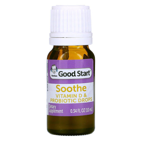 Gerber, Good Start, Soothe Baby Vitamin D & Probiotic Drops, Birth+, 0.34 fl oz (10 ml) - Supply Center USA