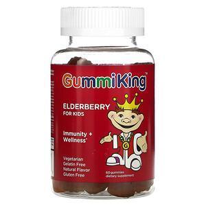 GummiKing, Elderberry for Kids, Immunity + Wellness, Raspberry, 60 Gummies - Supply Center USA