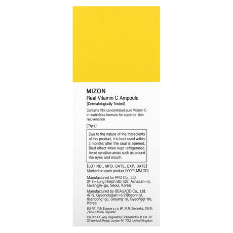 Mizon, Real Vitamin C Ampoule, 1.01 fl oz (30 ml) - Supply Center USA