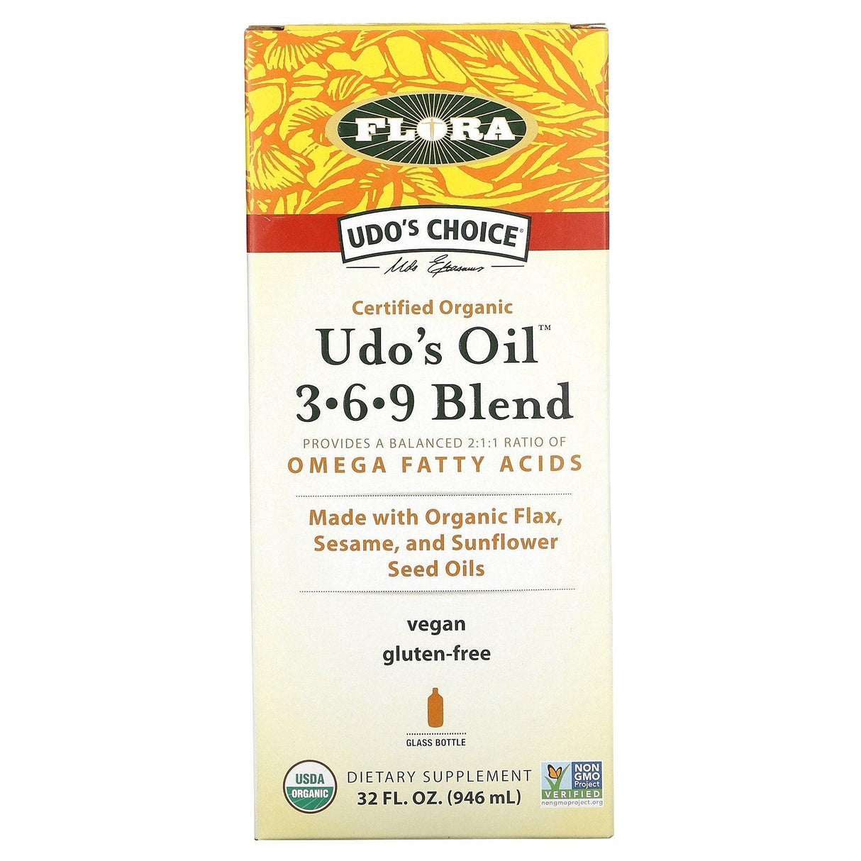 Flora, Udo's Oil 3-6-9 Blend, 17 fl oz (500 ml) - Supply Center USA