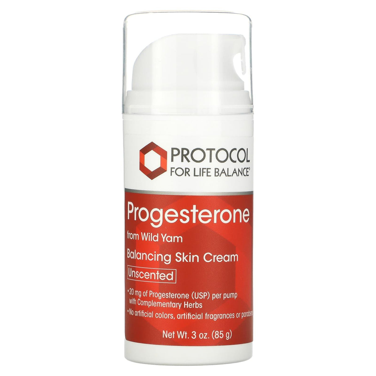 Protocol for Life Balance, Progesterone, Balancing Skin Cream, Unscented, 3 oz (85 g) - Supply Center USA