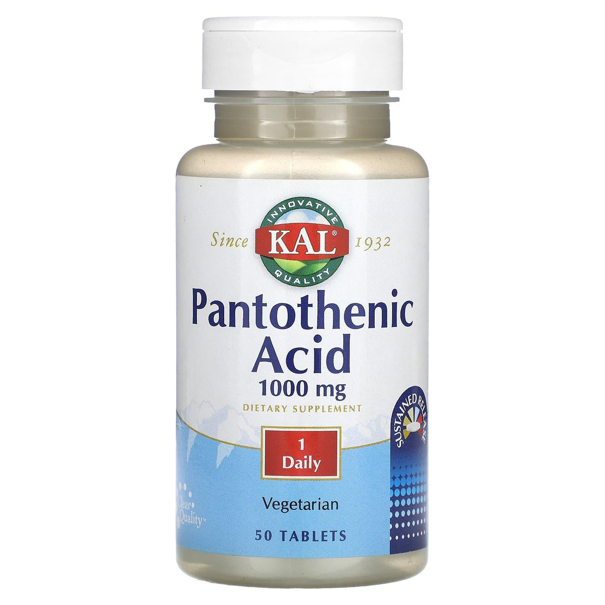 KAL, Pantothenic Acid , 1,000 mg, 50 Tablets - Supply Center USA