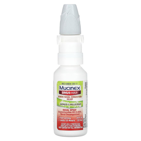 Mucinex, Sinus-Max, Severe Nasal Congestion Relief, 0.75 fl oz (22 ml) - Supply Center USA